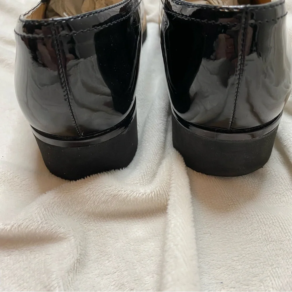 Franco Sarto Black Shiny Patent Leather Cypress Lug Sole Loafers - Picture 11 of 15